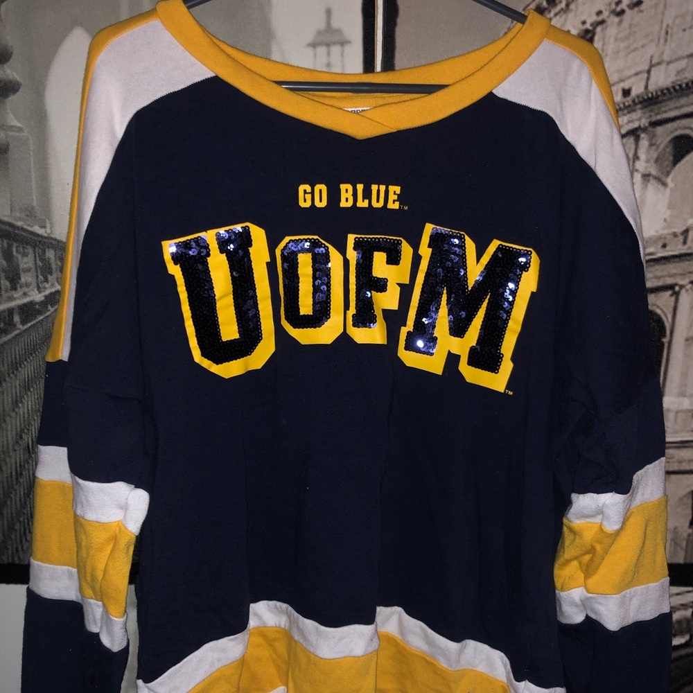 Pink U of M crewneck